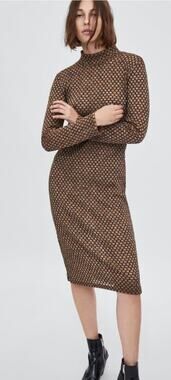 Zara Mocked Neck Midi Dress